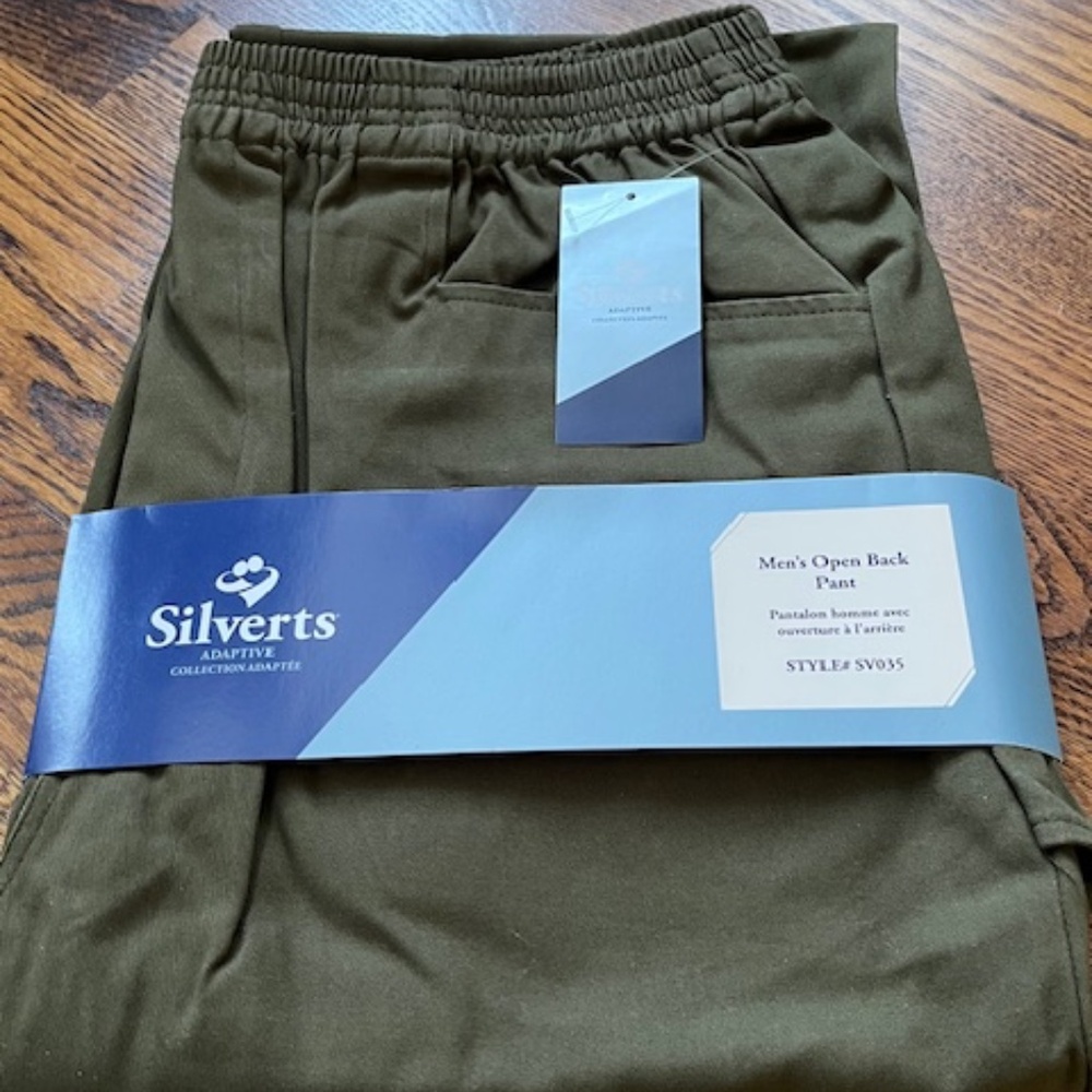 Silverts Men's Open Back Adaptive Cargo Pant Assistive size M